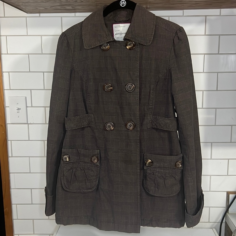 Aeropostle Quilted Jacket Coat Sz Small Brown and Purple